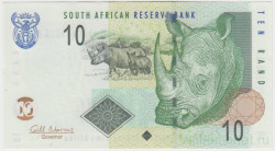 Банкнота. Южно-Африканская республика (ЮАР). 10 рандов 2009 год. Тип 128b.