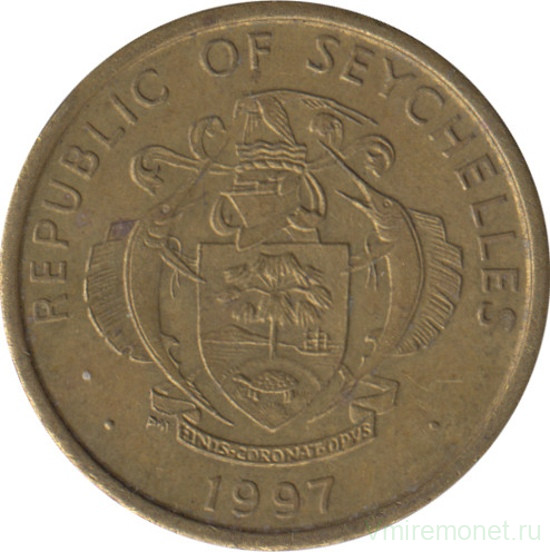 Монета. Сейшельские острова. 10 центов 1997 год.