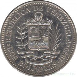 Монета. Венесуэла. 2 боливара 1990 год.