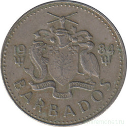 Монета. Барбадос. 10 центов 1984 год.