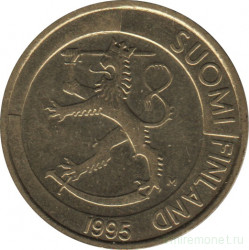 Монета. Финляндия. 1 марка 1995 год.