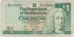 Банкнота. Великобритания. Шотландия. 1 фунт 1989 год. "Royal Bank of Scotland PLC". Тип 351а.