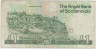 Банкнота. Великобритания. Шотландия. "Royal Bank of Scotland PLC". 1 фунт 1989 год. Тип 351а. рев.