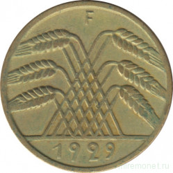 Монета. Германия. Веймарская республика. 10 рейхспфеннигов 1929 год. Монетный двор - Штутгарт (F).
