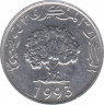 Монета. Тунис. 5 миллимов 1993 год. ав.