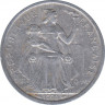 Монета. Французская Полинезия. 2 франка 1990 год. ав.