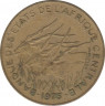 Монета. Центральноафриканский экономический и валютный союз (ВЕАС). 5 франков 1976 год. ав.