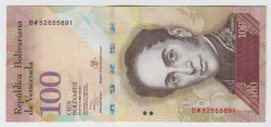 Банкнота. Венесуэла. 100 боливаров 2013 год.