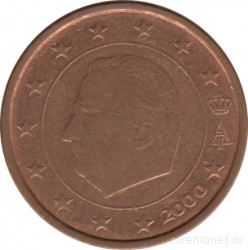 Монета. Бельгия. 2 цента 2000 год.