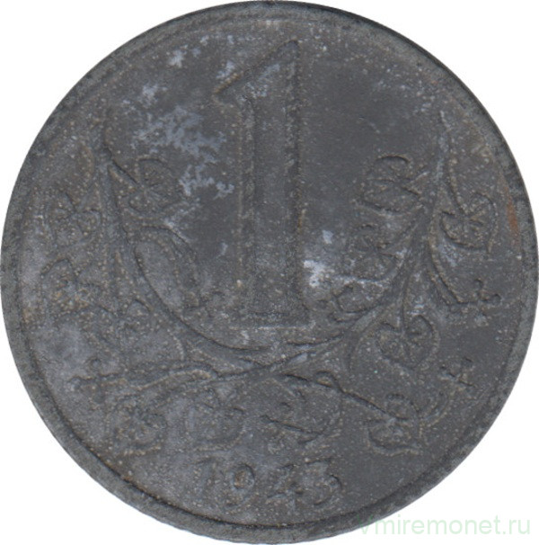 Монета. Богемия и Моравия. 1 крона 1943 год.