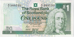 Банкнота. Великобритания. Шотландия. 1 фунт 1987 год. "Royal Bank of Scotland PLC". Тип 346а.