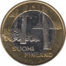Монета. Финляндия. 5 евро 2013 год. Исторические регионы Финляндии. Строения. Сатакунта ав.