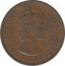 Монета. Британские Восточные Карибские территории. 2 цента 1955 год. рев.