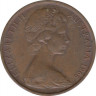 Монета. Австралия. 2 цента 1966 год. ав.