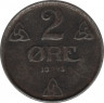 Монета. Норвегия. 2 эре 1945 год. ав