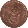 Монета. Южно-Африканская республика (ЮАР). 10 центов 2014 год. ав.