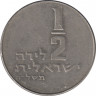 Монета. Израиль. 1/2 лиры 1975 (5735) год. ав.