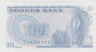 Банкнота. Норвегия. 10 крон 1977 год. Тип 36c. рев.