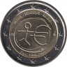  Монета. Бельгия. 2 евро 2009 год. 10 лет экономическому и валютному союзу. ав.