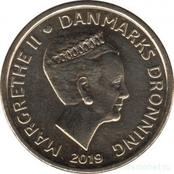 Монета. Дания. 20 крон 2019 год.