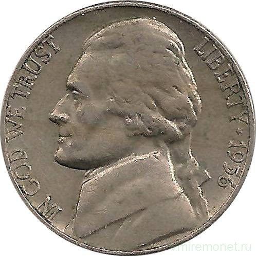 Монета. США. 5 центов 1956 год.