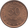 Монета. Тимор. 50 сентаво 1970 год. рев.