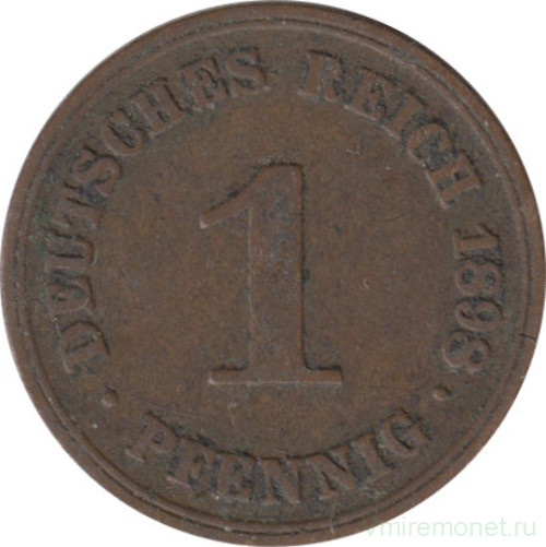 Монета. Германия (Германская империя 1871-1922). 1 пфенниг 1898 год. (А).