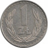 Аверс.Монета. Польша. 1 злотый 1985 год.