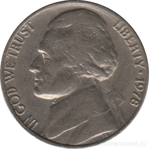 Монета. США. 5 центов 1978 год. 