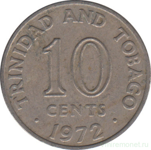 Монета. Тринидад и Тобаго. 10 центов 1972 год.