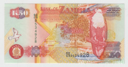 Банкнота. Замбия. 50 квач 2006 год.
