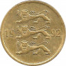 Монета. Эстония. 10 сентов 1992 год. ав