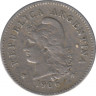 Монета. Аргентина. 10 сентаво 1906 год. ав.