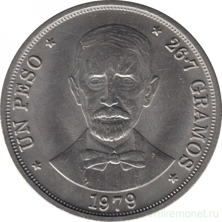 Монета. Доминиканская республика. 1 песо 1979 год.