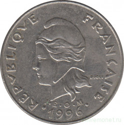 Монета. Французская Полинезия. 20 франков 1996 год.