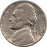 Аверс. Монета. США. 5 центов 1958 год. Монетный двор D.