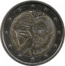 Аверс. Монета. Франция. 2 евро 2017 год. 100 лет со дня смерти Огюста Родена.