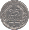 Монета. Германия (Германская империя 1871-1922). 25 пфеннигов 1909 год. Монетный двор - Мюнхен (D). рев.