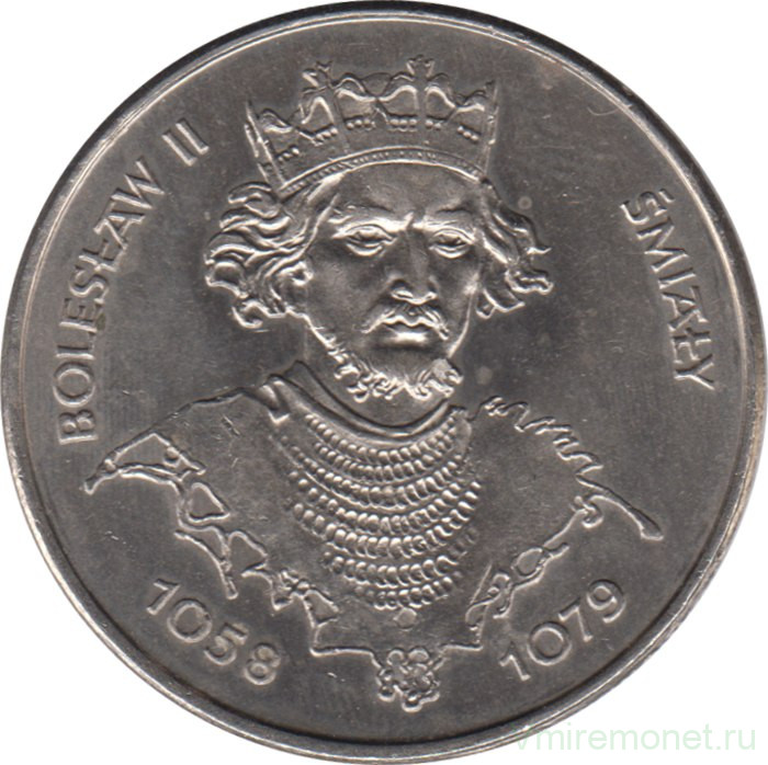 Монета. Польша. 50 злотых 1981 год. Польские правители - князь Болеслав II Смелый.