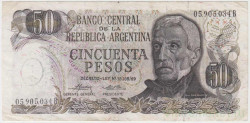 Банкнота. Аргентина. 50 песо 1974 - 1975 год. Тип 296 (2).