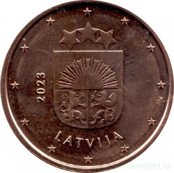 Монета. Латвия. 5 центов 2023 год.