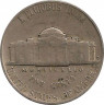 Реверс. Монета. США. 5 центов 1960 год. Монетный двор D.