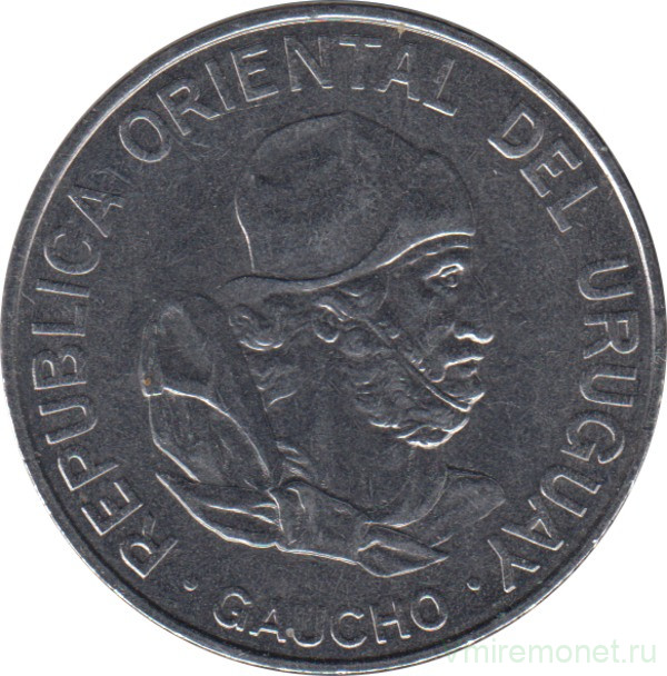 Монета. Уругвай. 100 песо 1989 год.