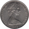 Монета. Острова Кука. 20 центов 1972 год. рев.
