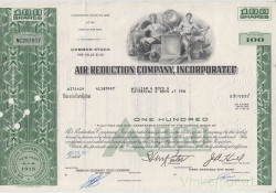 Акция. США. "AIR REDUCTION COMPANY, INCORPORATER". 100 акций 1968 год.