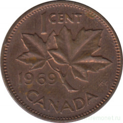 Монета. Канада. 1 цент 1969 год.