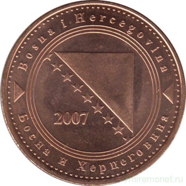 Монета. Босния и Герцеговина. 50 фенингов 2007 год.
