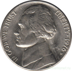 Монета. США. 5 центов 1976 год. Монетный двор D.