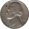 Аверс. Монета. США. 5 центов 1962 год. Монетный двор D.