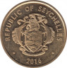 Монета. Сейшельские острова. 5 центов 2016 год. ав.